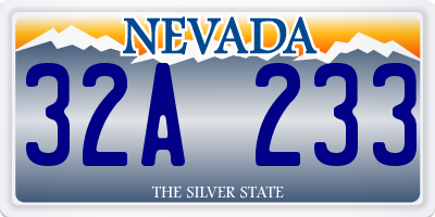 NV license plate 32A233