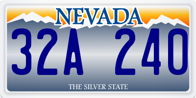 NV license plate 32A240