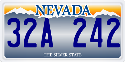 NV license plate 32A242