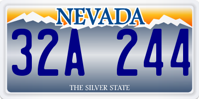 NV license plate 32A244