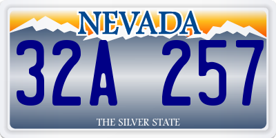 NV license plate 32A257