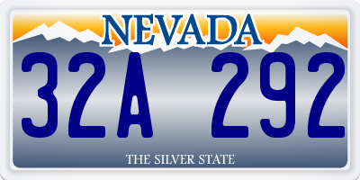 NV license plate 32A292