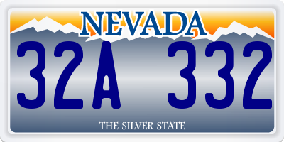 NV license plate 32A332