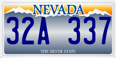 NV license plate 32A337