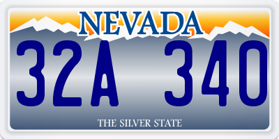 NV license plate 32A340