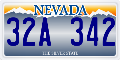 NV license plate 32A342