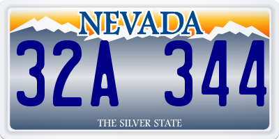 NV license plate 32A344