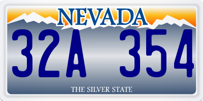 NV license plate 32A354