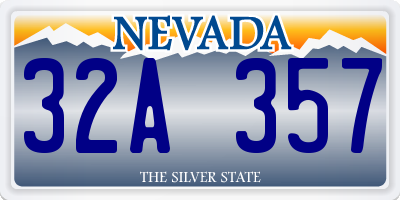 NV license plate 32A357