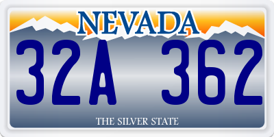 NV license plate 32A362
