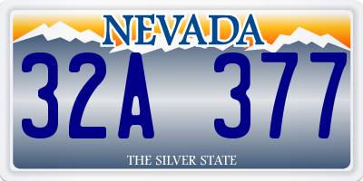 NV license plate 32A377