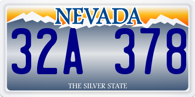 NV license plate 32A378
