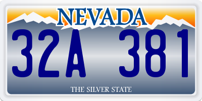 NV license plate 32A381