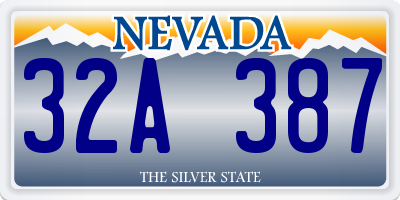 NV license plate 32A387