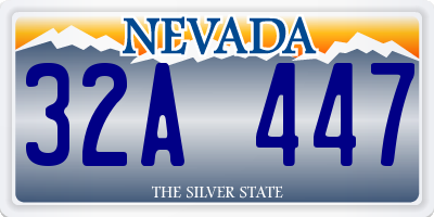 NV license plate 32A447