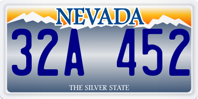 NV license plate 32A452