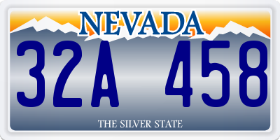 NV license plate 32A458