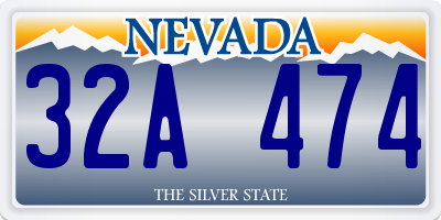 NV license plate 32A474