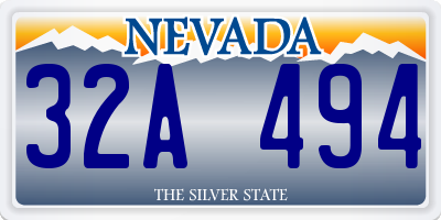 NV license plate 32A494
