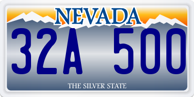 NV license plate 32A500