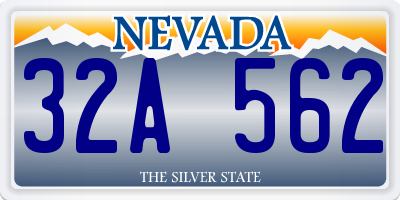 NV license plate 32A562