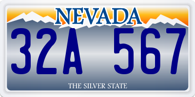 NV license plate 32A567