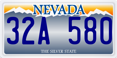 NV license plate 32A580