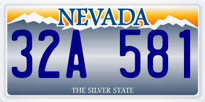NV license plate 32A581