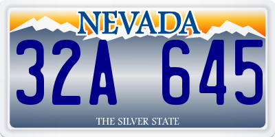 NV license plate 32A645
