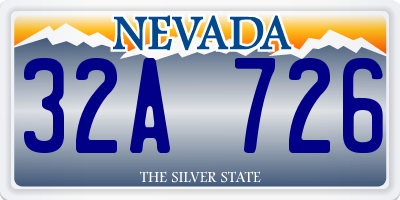 NV license plate 32A726