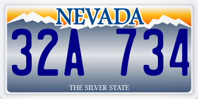 NV license plate 32A734