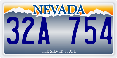 NV license plate 32A754