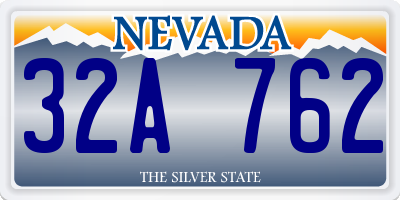 NV license plate 32A762