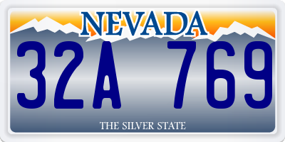 NV license plate 32A769