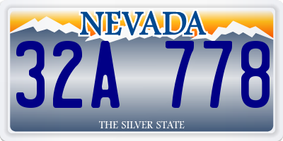 NV license plate 32A778