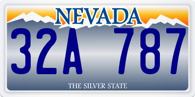 NV license plate 32A787