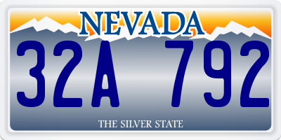 NV license plate 32A792