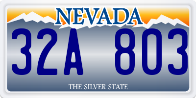 NV license plate 32A803