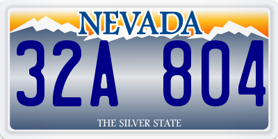 NV license plate 32A804