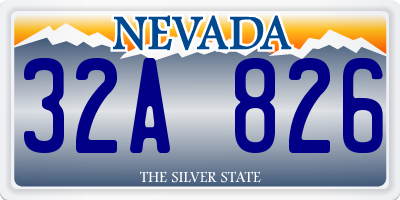 NV license plate 32A826