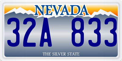 NV license plate 32A833