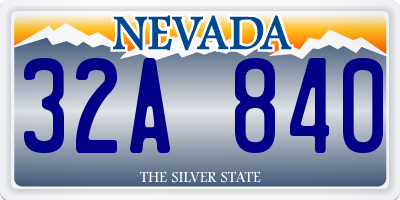 NV license plate 32A840