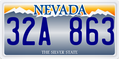 NV license plate 32A863