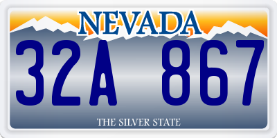 NV license plate 32A867