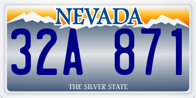 NV license plate 32A871