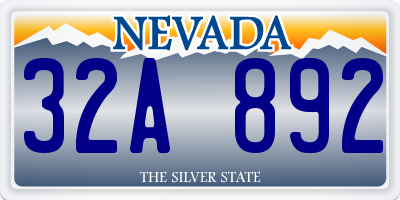 NV license plate 32A892
