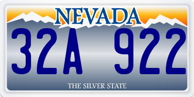 NV license plate 32A922