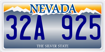 NV license plate 32A925