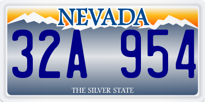 NV license plate 32A954