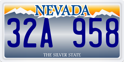 NV license plate 32A958